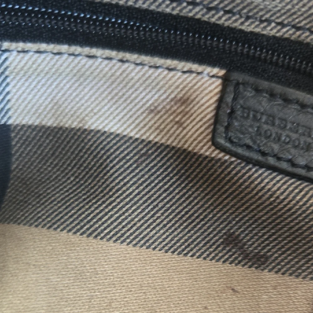 Vinatage Burberry Dark Gray Leather Messenger Bag